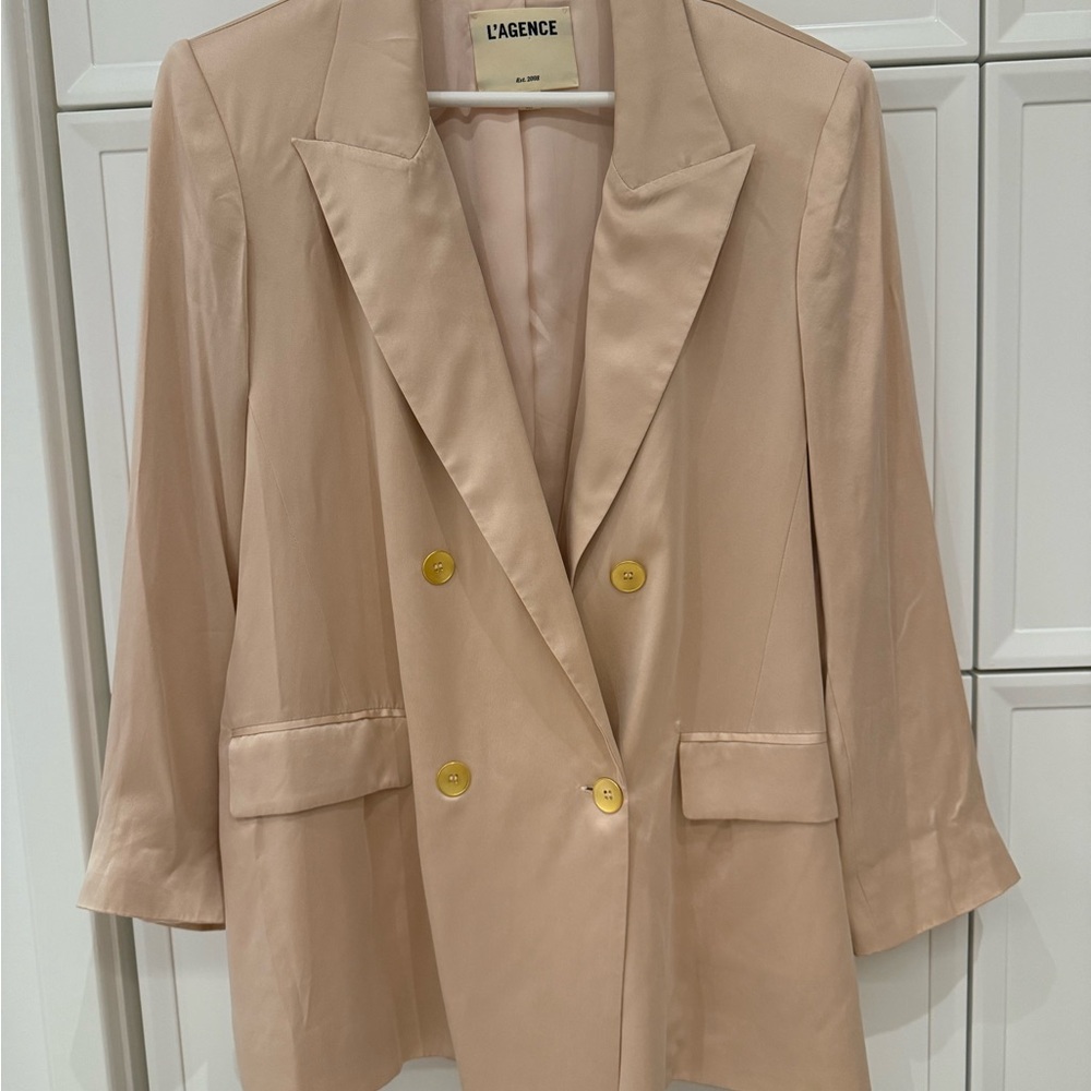 ⭐️ L'AGENCE Women's Pink Double-Breasted Blazer ⭐️